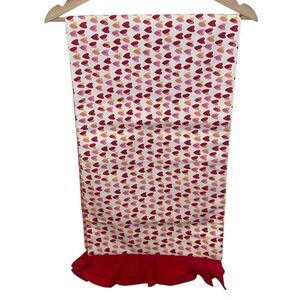 Reversible Heart Stripe Pink Red Table Runner